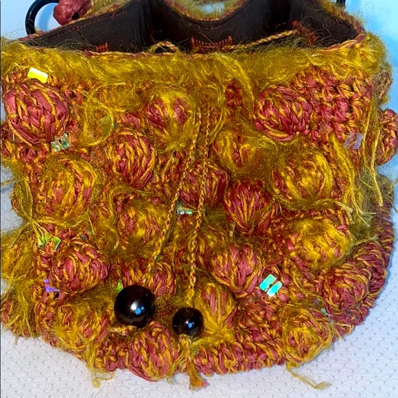 Sans-Arcidet Straw,Mohair and Sequins Bsaket Bag - Picture 3 of 9